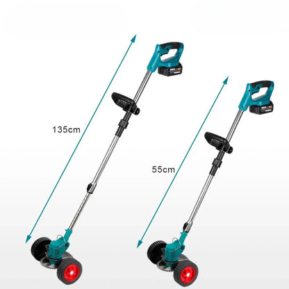 Trådlös & Hopfällbar Grästrimmer 36V – Justerbar Höjd, Hjul & 3 Bladtyper